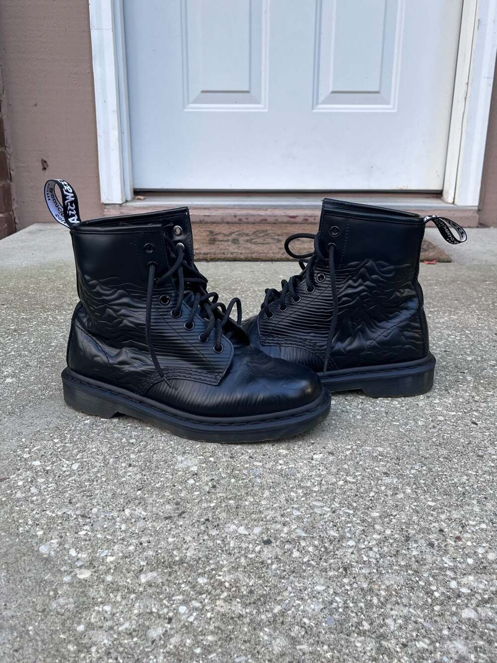 Y2K Punk Dr. Martens Joy Division Unknown Pleasures 1460 Grunge Leather Boots
